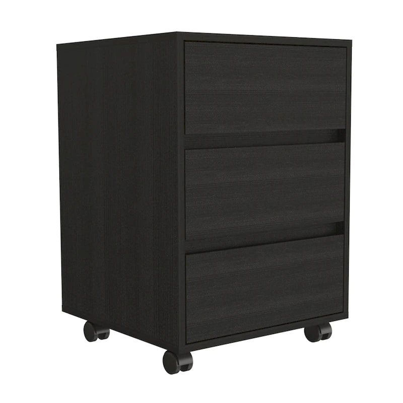 Classeur à 3 tiroirs de 66 cm de haut avec 4 roulettes et plateau supérieur