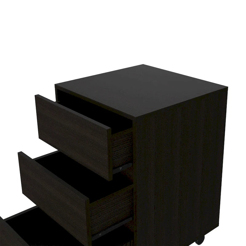 Classeur à 3 tiroirs de 66 cm de haut avec 4 roulettes et plateau supérieur