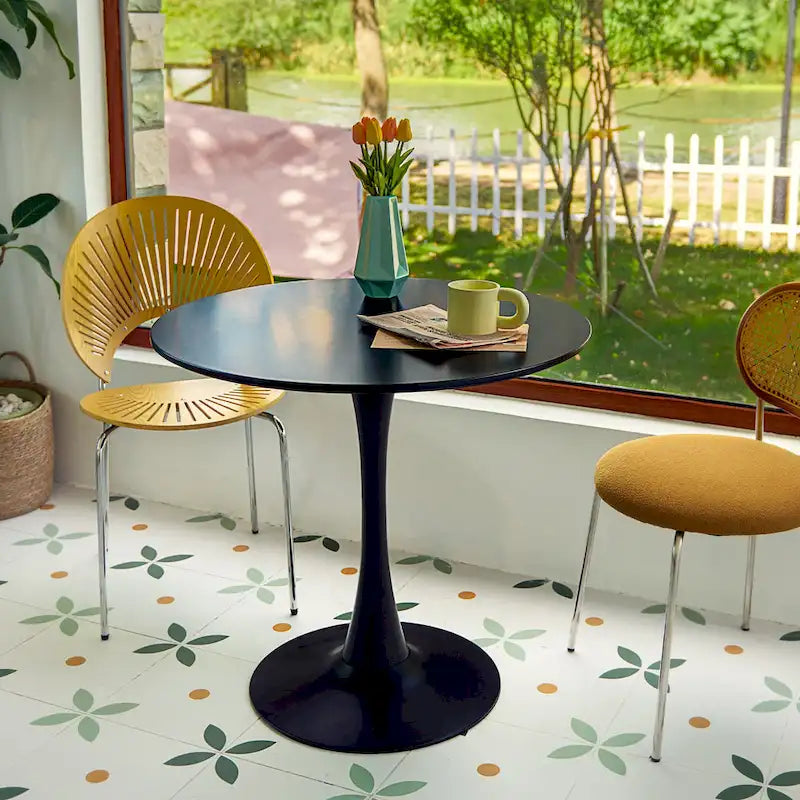 CO-Z 31.5 Inch Modern Round Kitchen and Dining Table for 2-4