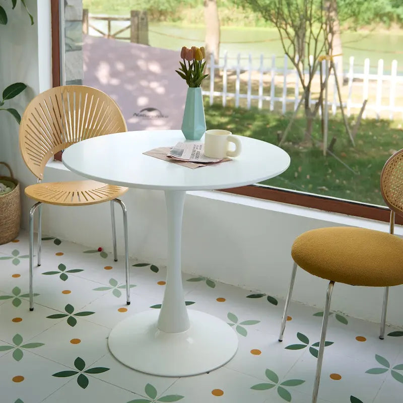Table de salle à manger de cuisine ronde moderne de 31,5 pouces
