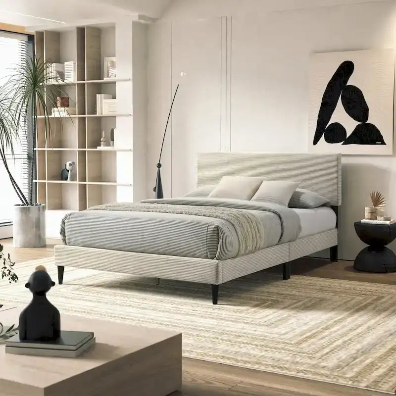 Lit capitonné moderne et minimaliste