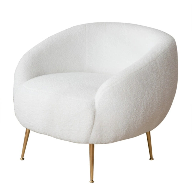 Fauteuil d'appoint contemporain avec ottoman, style tonneau