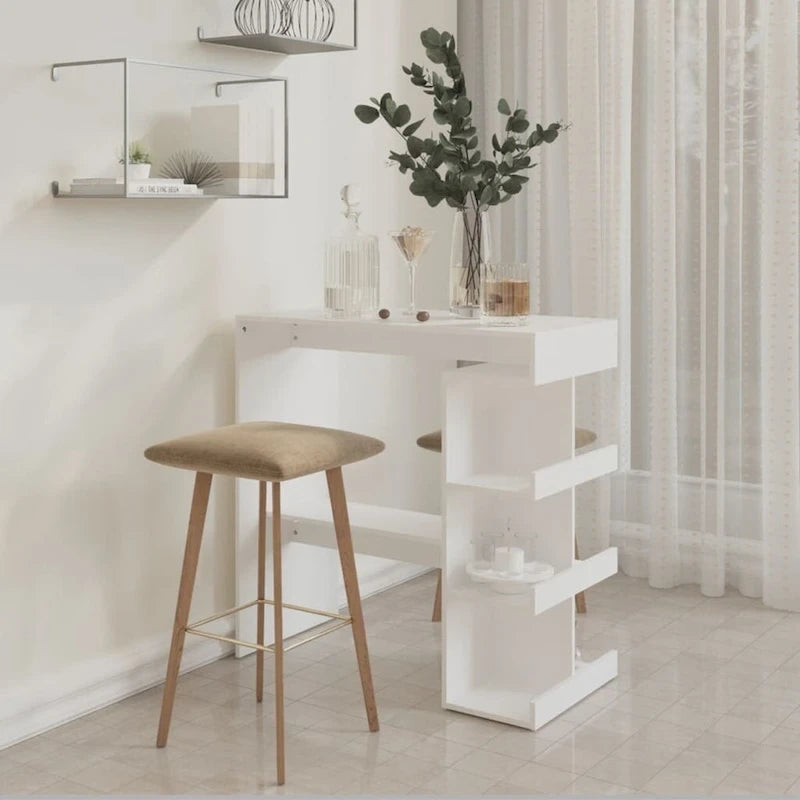 Table de bar avec étagère de rangement