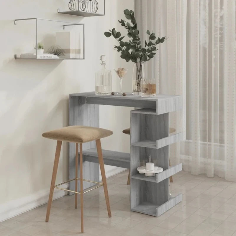 Table de bar avec étagère de rangement