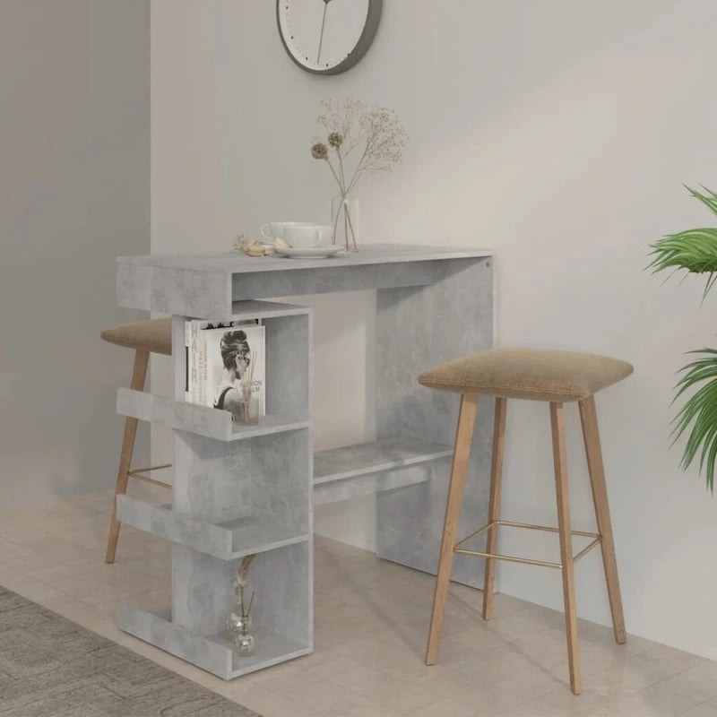Table de bar avec étagère de rangement