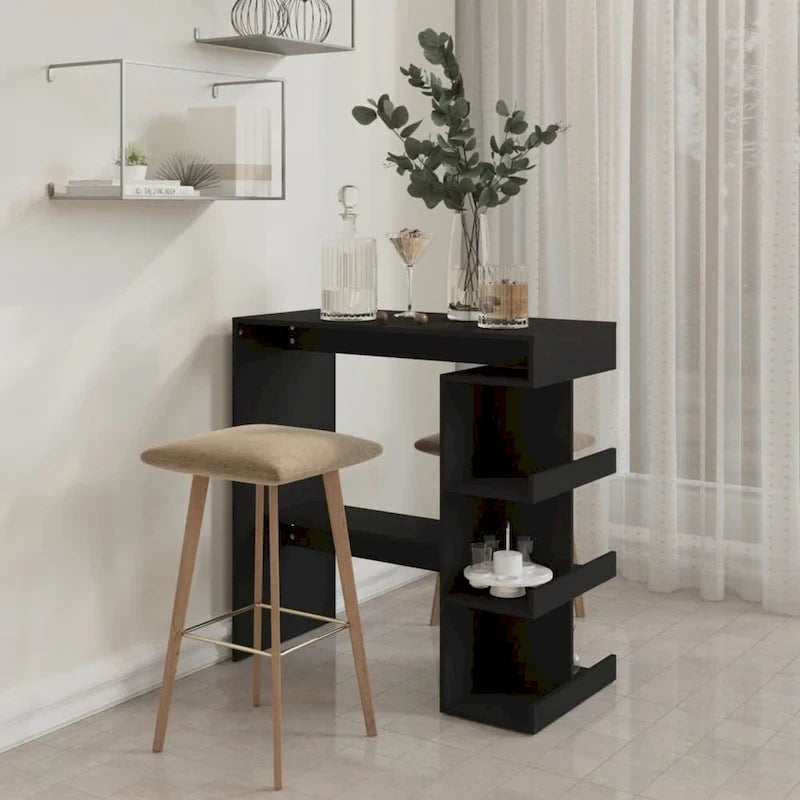 Table de bar avec étagère de rangement