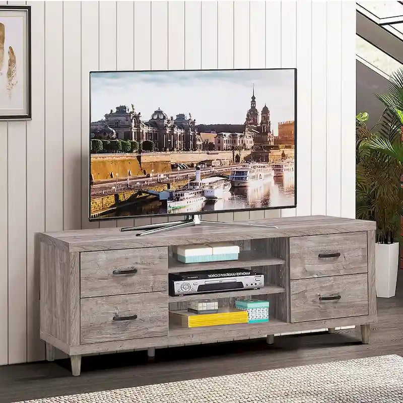 Meuble TV - Meuble de divertissement pouvant accueillir un téléviseur de 65 pouces avec rangement