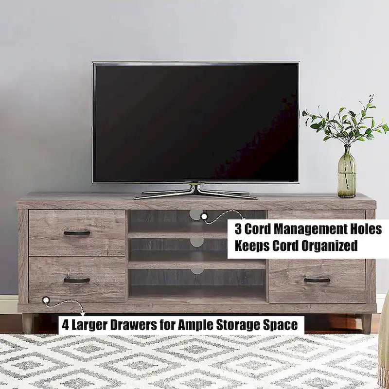 Meuble TV - Meuble de divertissement pouvant accueillir un téléviseur de 65 pouces avec rangement