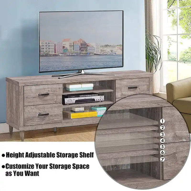 Meuble TV - Meuble de divertissement pouvant accueillir un téléviseur de 65 pouces avec rangement