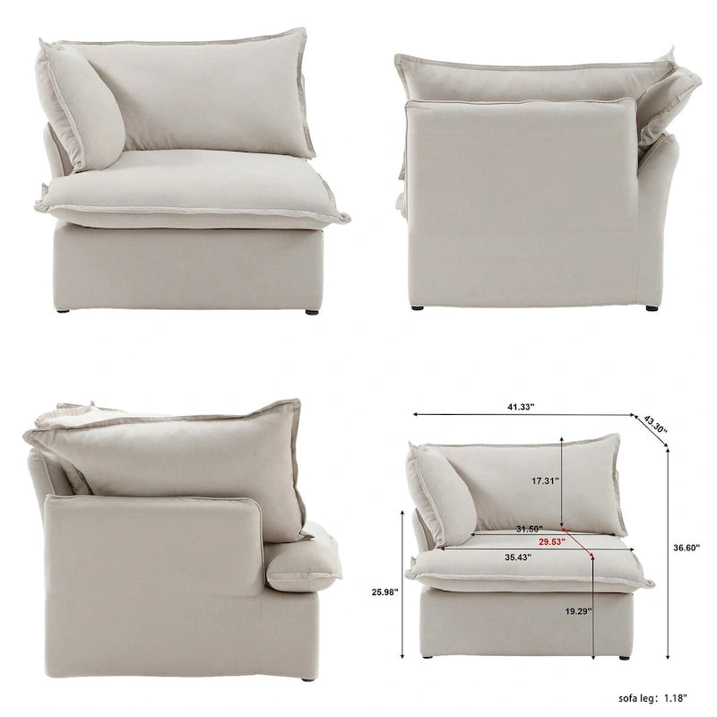 Canapé modulable convertible en U 163
