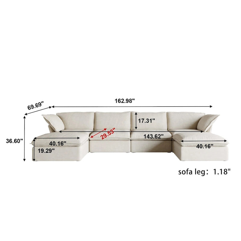 Canapé modulable convertible en U 163