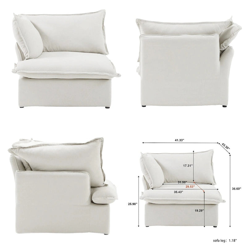 Canapé modulable convertible en U 163