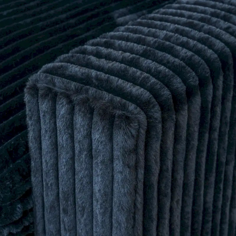 Canapé d'angle moderne en tissu polyester avec pouf