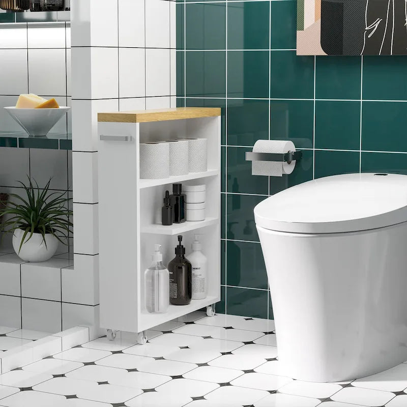 Meuble-lavabo avec roulettes pour le rangement et l'organisation