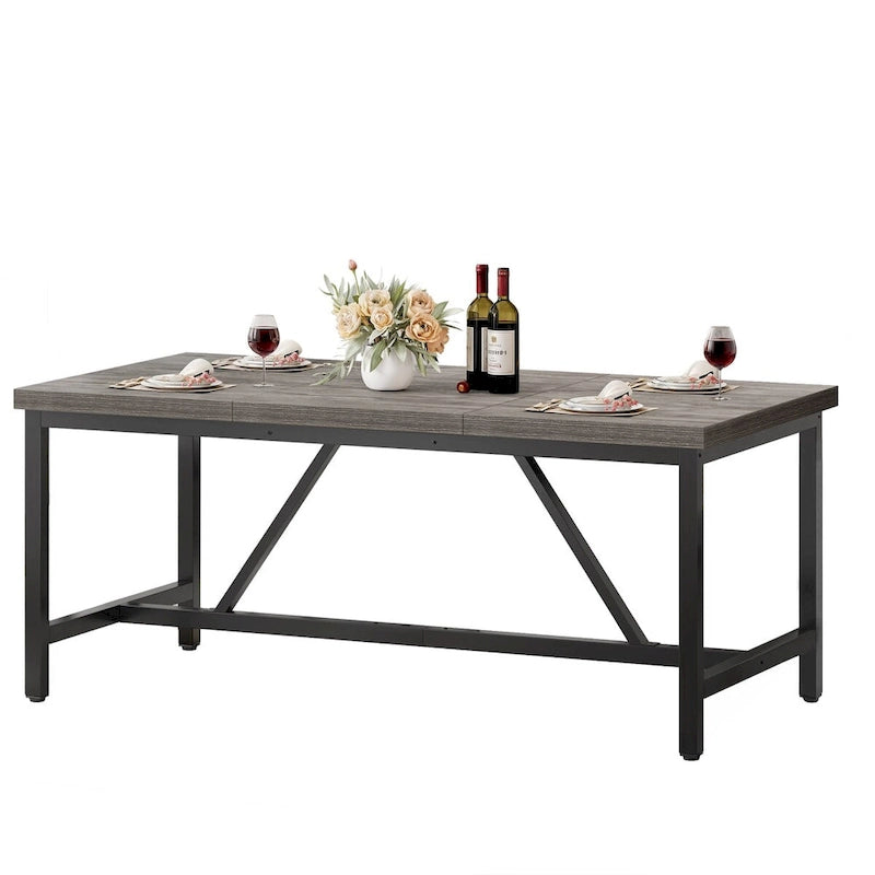 Table de salle à manger de style champêtre de 70 pouces