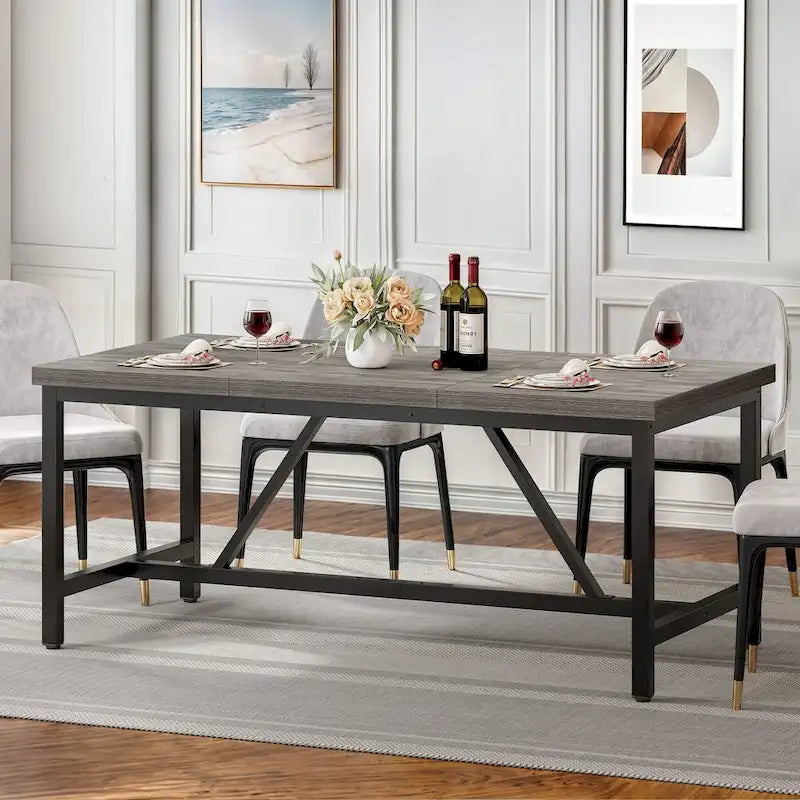 Table de salle à manger de style champêtre de 70 pouces