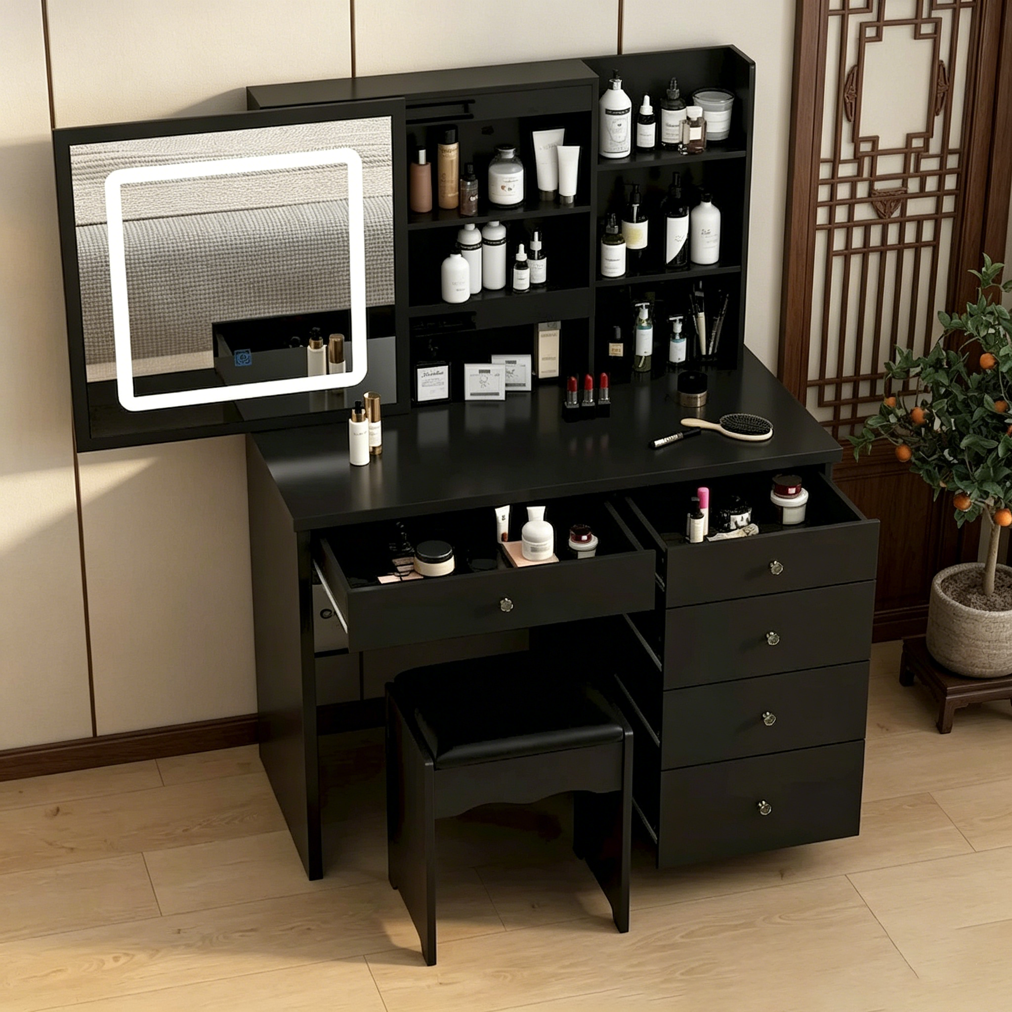 Coiffeuse avec tabouret