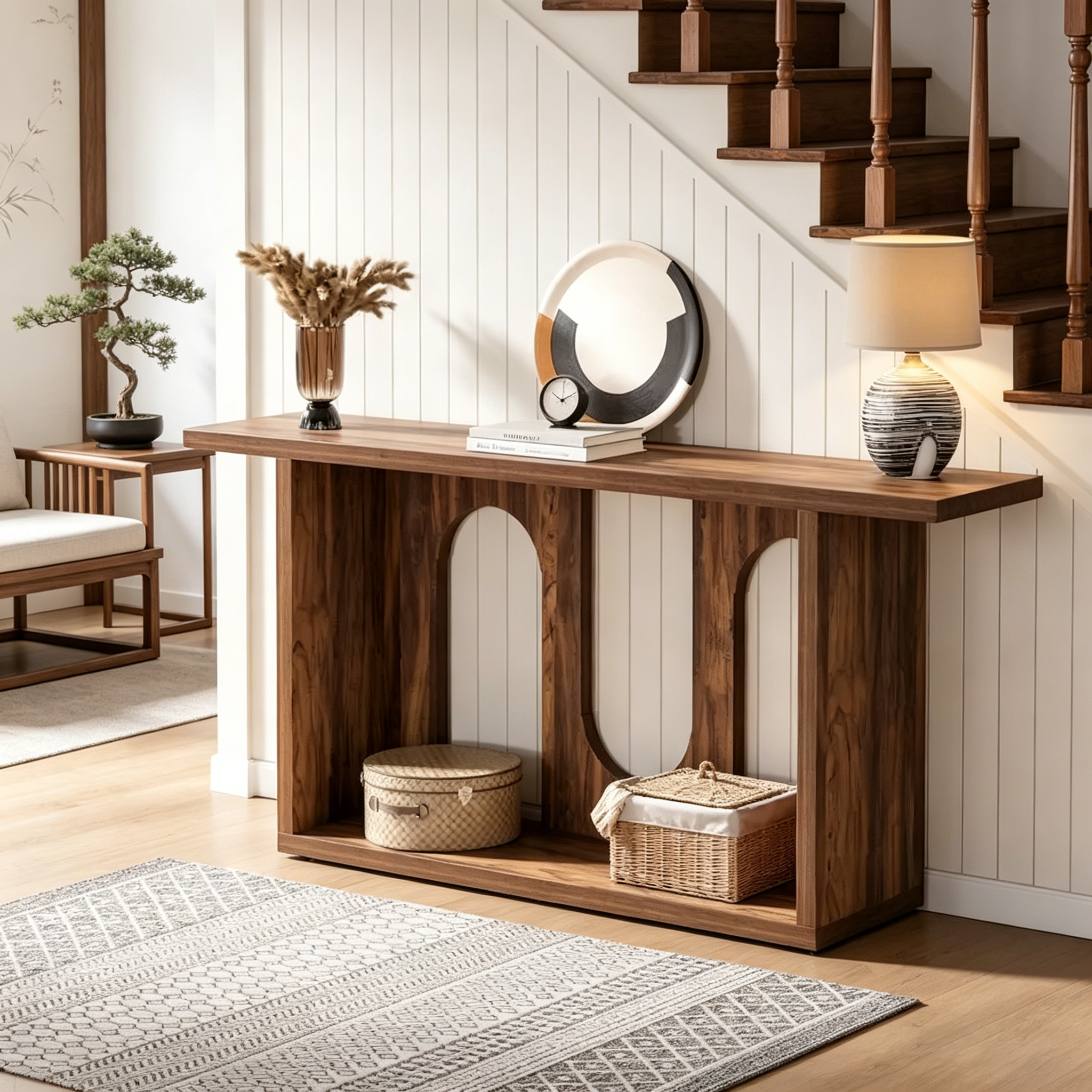 Console de canapé en bois de 70,87 pouces pour entrée et salon